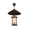 Rustic Black Hanging Pendant Light With Transparent Glass Cylinder And Pointy Hat Decoration Single