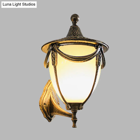 Rustic Bronze Pinecone 1-Head Outdoor Wall Sconce Lamp