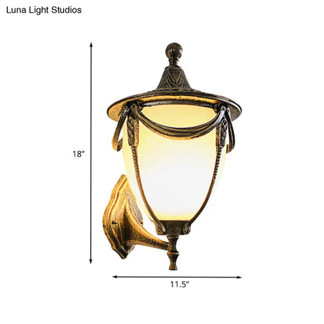 Rustic Bronze Pinecone 1-Head Outdoor Wall Sconce Lamp