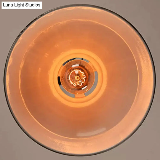 Rustic Copper/Beige/Rust/Gray Barn Pendant Light – Farmhouse-Wrought Iron 1-Light Fixture For
