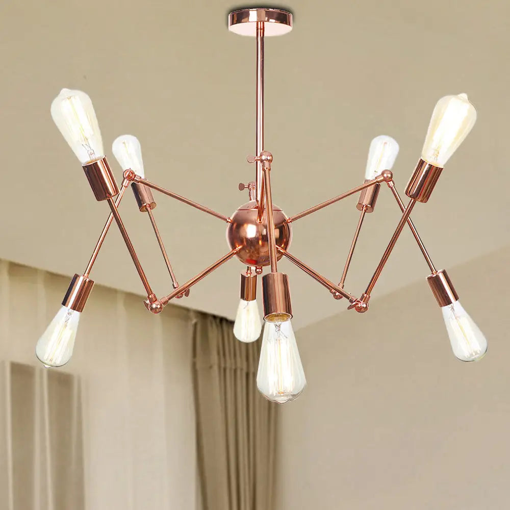Rustic Copper Sputnik Pendant Chandelier - Indoor Light Fixture With 6/8/10 Lights 8 /