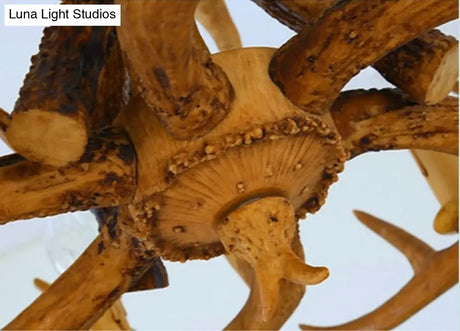 Rustic Deer Horn Candle Chandelier: Vintage Resin Decorative Lighting For Living Room Villa And