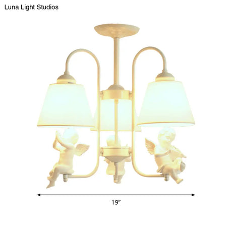 Rustic Metal Bird Chandelier - 3-Light Hanging Light For Child Bedroom
