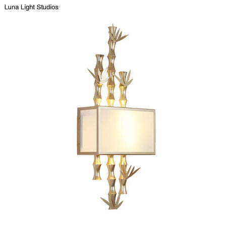 Rustic Metal Rectangle Sconce - 1 Light Wall Mounted Lamp For Living Room Black/White