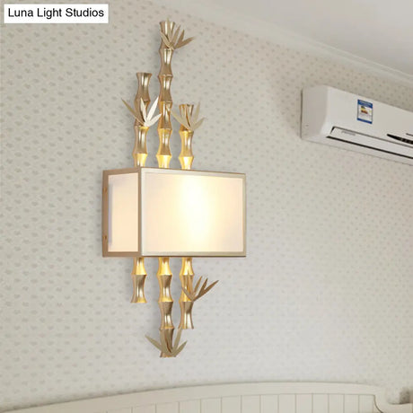 Rustic Metal Rectangle Sconce - 1 Light Wall Mounted Lamp For Living Room Black/White