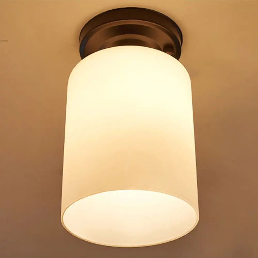 Rustic Metal Small Ceiling Lamp - Black Finish With Shaded Design For Corridors Flush Mount Light /