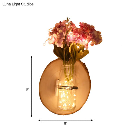 Rustic Multicolored Floral Cafe Wall String Light With Clear Glass Shade - Twinkle And Shine!