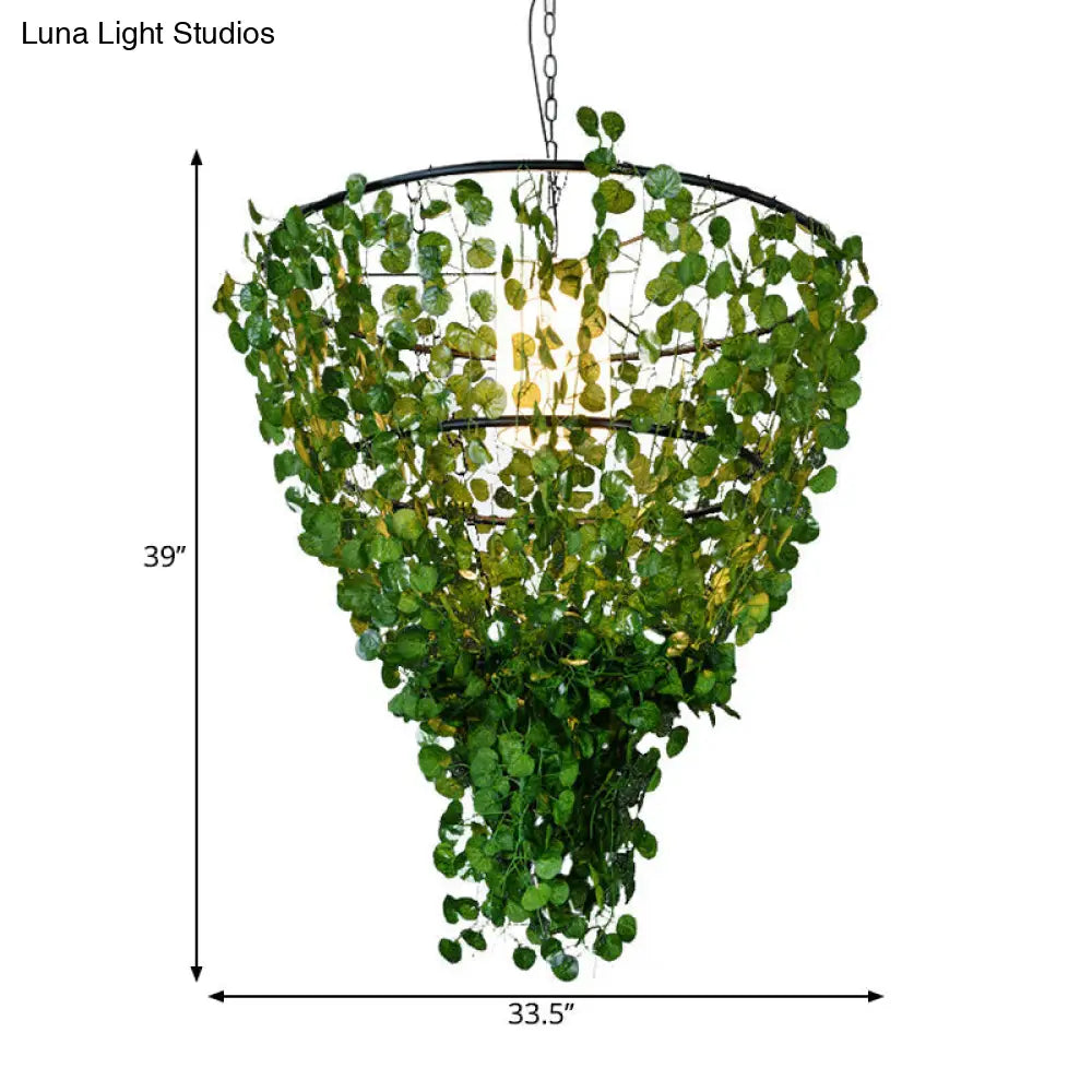 Iron Pendant Lamp - Rural White/Pink/Purple Plant Cafe Chandelier Lighting