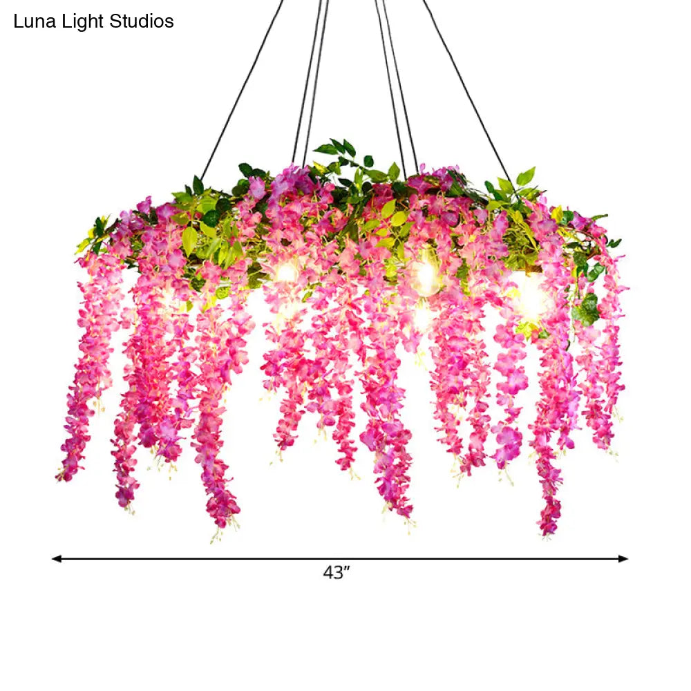 Rustic Pendant Lamp With Artistic Plant Design And Colorful Options - Perfect For Cafes Homes