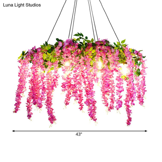 Rustic Pendant Lamp With Artistic Plant Design And Colorful Options - Perfect For Cafes Homes