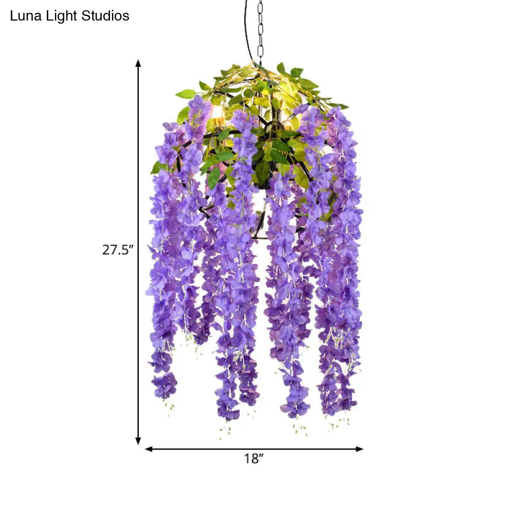Rustic Pendant Lamp With Artistic Plant Design And Colorful Options - Perfect For Cafes Homes