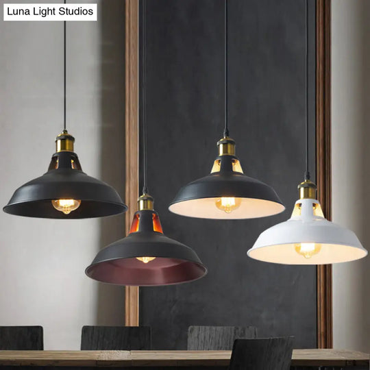 Rustic Pot-Lid Pendant Light With Venting Hole – Ideal For Bars