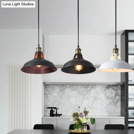 Rustic Pot-Lid Pendant Light With Venting Hole – Ideal For Bars