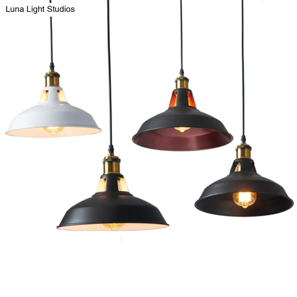 Rustic Pot-Lid Pendant Light With Venting Hole – Ideal For Bars