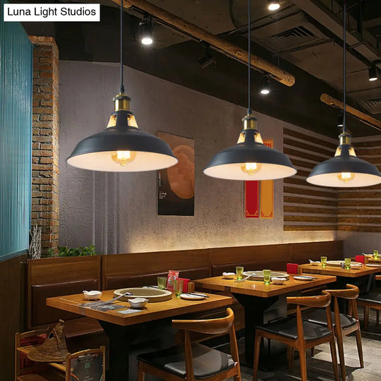 Rustic Pot-Lid Pendant Light With Venting Hole – Ideal For Bars