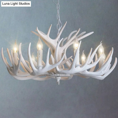 Rustic Resin Antler Chandelier: Unique Living Room Suspension Light