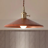 Rustic Saucer Shade Pendant Light With Adjustable Cord - Silver/Red/Blue Red