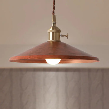 Rustic Saucer Shade Pendant Light With Adjustable Cord - Silver/Red/Blue Red