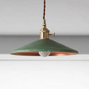 Rustic Saucer Shade Pendant Light With Adjustable Cord - Silver/Red/Blue Green