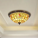 Rustic Stained Glass Sunflower Ceiling Light In Multicolor Options For Dining Room Tiffany Décor