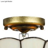 Rustic Style Dome Flush Mount Ceiling Light With Jewel Decoration (10’/12’ Inch) –