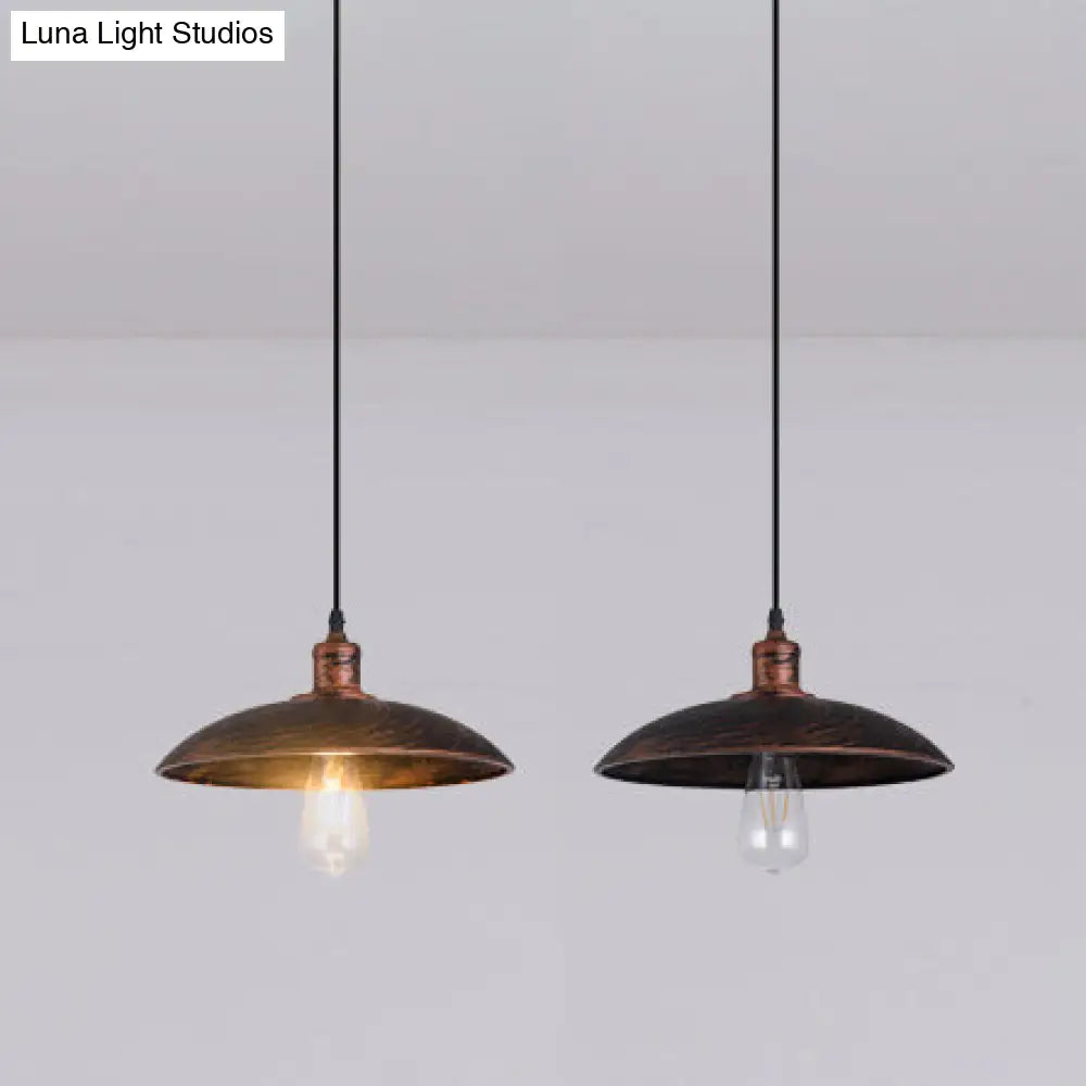 Rustic Style Hanging Ceiling Lamp With Adjustable Cord - Bronze 12.5’/16’ W