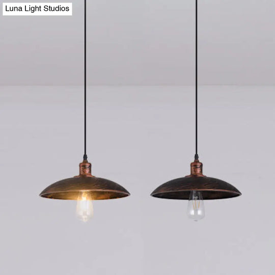 Rustic Style Hanging Ceiling Lamp With Adjustable Cord - Bronze 12.5’/16’ W