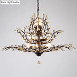 Rustic Tiered Branch Crystal Chandelier Ceiling Light For Restaurants
