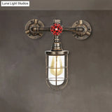 Rustic Water Pipe Iron Wall Sconce Lamp: Vintage 1-Light Fixture For Bathrooms (Aged Brass)