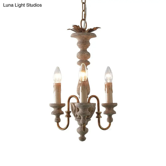 Rustic White Wooden Chandelier Pendant Light With Curved Arms And 3 Bulbs Ideal For Dining Rooms