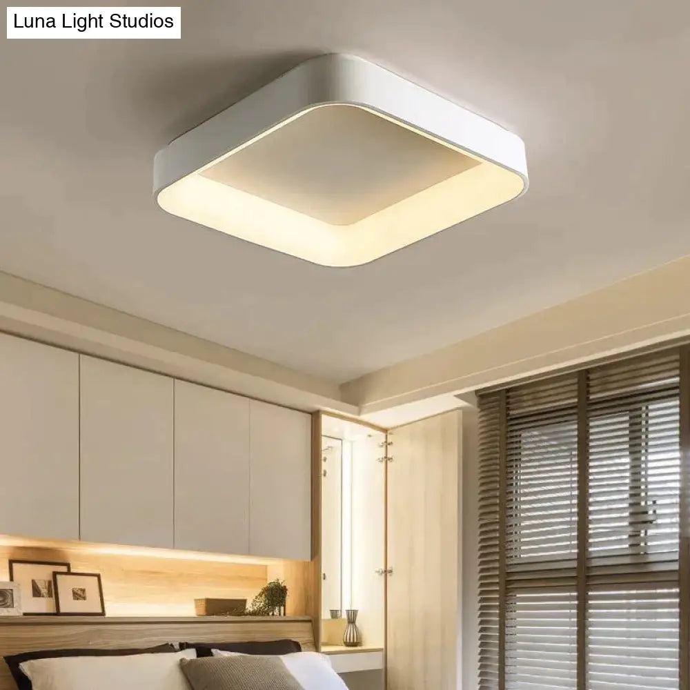 Sample Modern Led Ceiling Lights For Living Room Bed White / Square L28Xw28Cm Warm No Remote