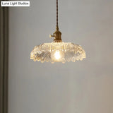 Scalloped Edge Glass Pendant Ceiling Light For Restaurants - Industrial Style