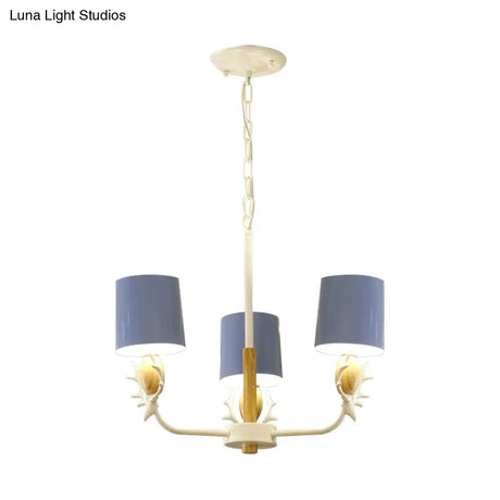 Scandinavian Deer Horn Chandelier - Stylish Metal Wood Hanging Light For Living Room