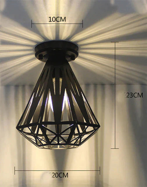 Scarlett Vintage Industrial Iron Cage Led Ceiling Lights Ceiling