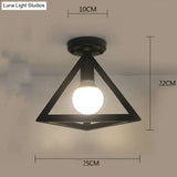 Scarlett Vintage Industrial Iron Cage Led Ceiling Lights Ceiling
