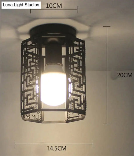 Scarlett Vintage Industrial Iron Cage Led Ceiling Lights Ceiling