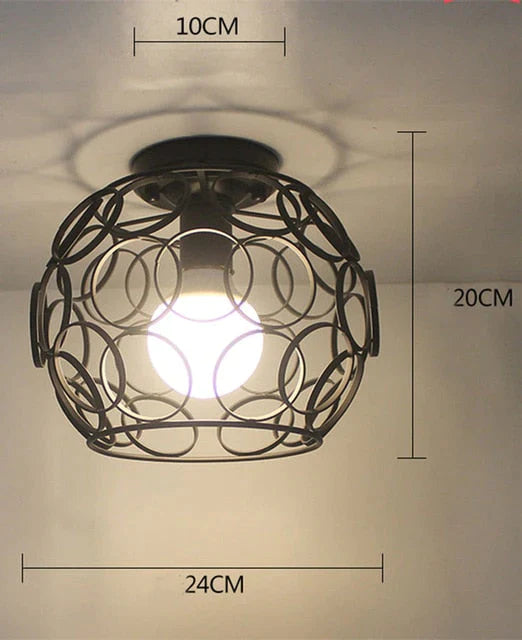Scarlett Vintage Industrial Iron Cage Led Ceiling Lights Ceiling