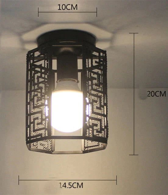Scarlett Vintage Industrial Iron Cage Led Ceiling Lights Ceiling