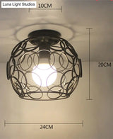 Scarlett Vintage Industrial Iron Cage Led Ceiling Lights Ceiling