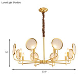 Seeded Glass Gold Chandelier - Colonial Down Lighting Pendant 6/8 Lights Ideal For Living Room