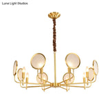 Seeded Glass Gold Chandelier - Colonial Down Lighting Pendant 6/8 Lights Ideal For Living Room