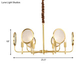 Seeded Glass Gold Chandelier - Colonial Down Lighting Pendant 6/8 Lights Ideal For Living Room