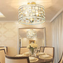 Semi Flush Traditional Clear Glass Ceiling Mounted Light With 3 Bulbs - Silver/Gold Finish Ideal