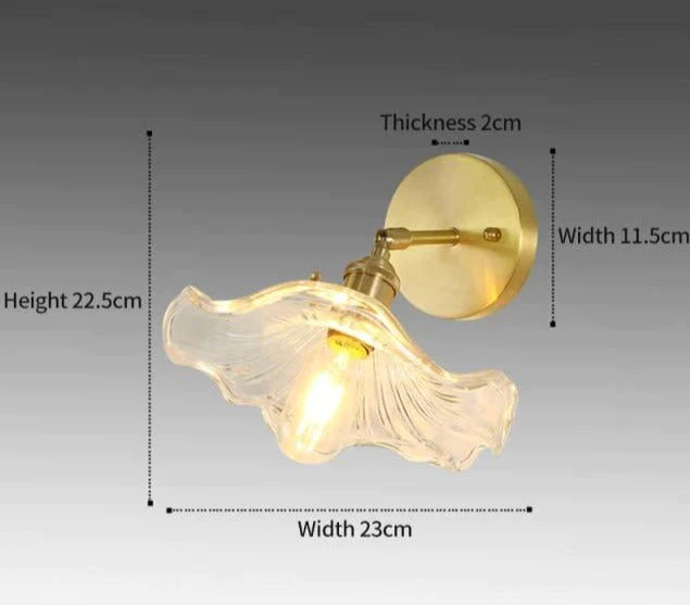 Sherri - Retro Kupferblume | Wandlampe