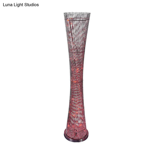 Silver Aluminum Canton Tower Led Floor Reading Lamp - Stylish Bedroom Light Décor