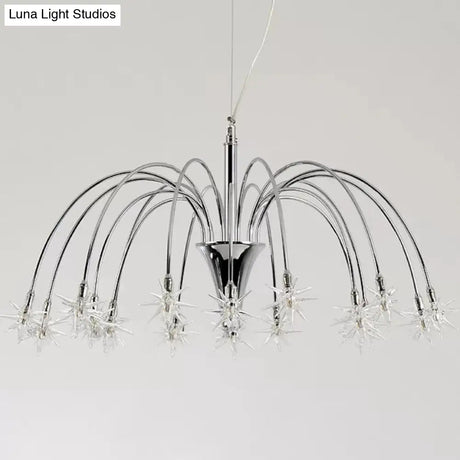 Silver Finish Firework Pendant Chandelier - Metal Romantic Pretty Ideal For Dining Room