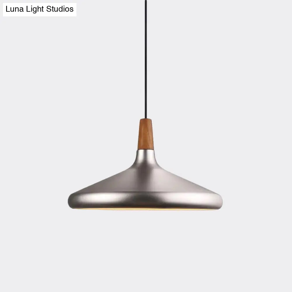 Industrial Cone Ceiling Pendant Light - 1-Light Aluminum Suspension Lamp In Silver Wide Range Of