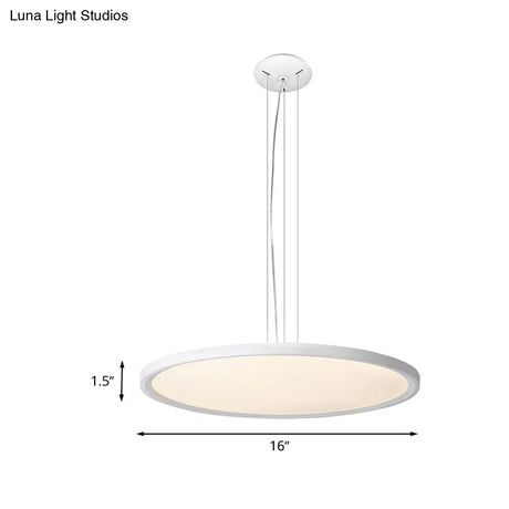 Silver Round Corridor Pendant Led Light Fixture - Modern Acrylic Suspension Lighting