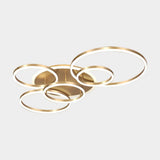 Simple 2-Tier Gold Flush Mount Ceiling Light With Metal Frame - 2/3/5 Lights Warm/White Ideal For