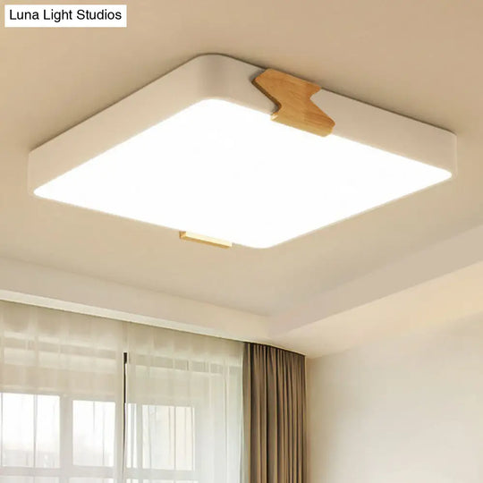 Simple Acrylic Led Ceiling Light - Square Shaped Bedroom Flush Mount White / Small